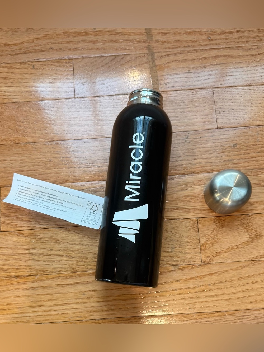 Miracle stainless steel water bottle never been used
